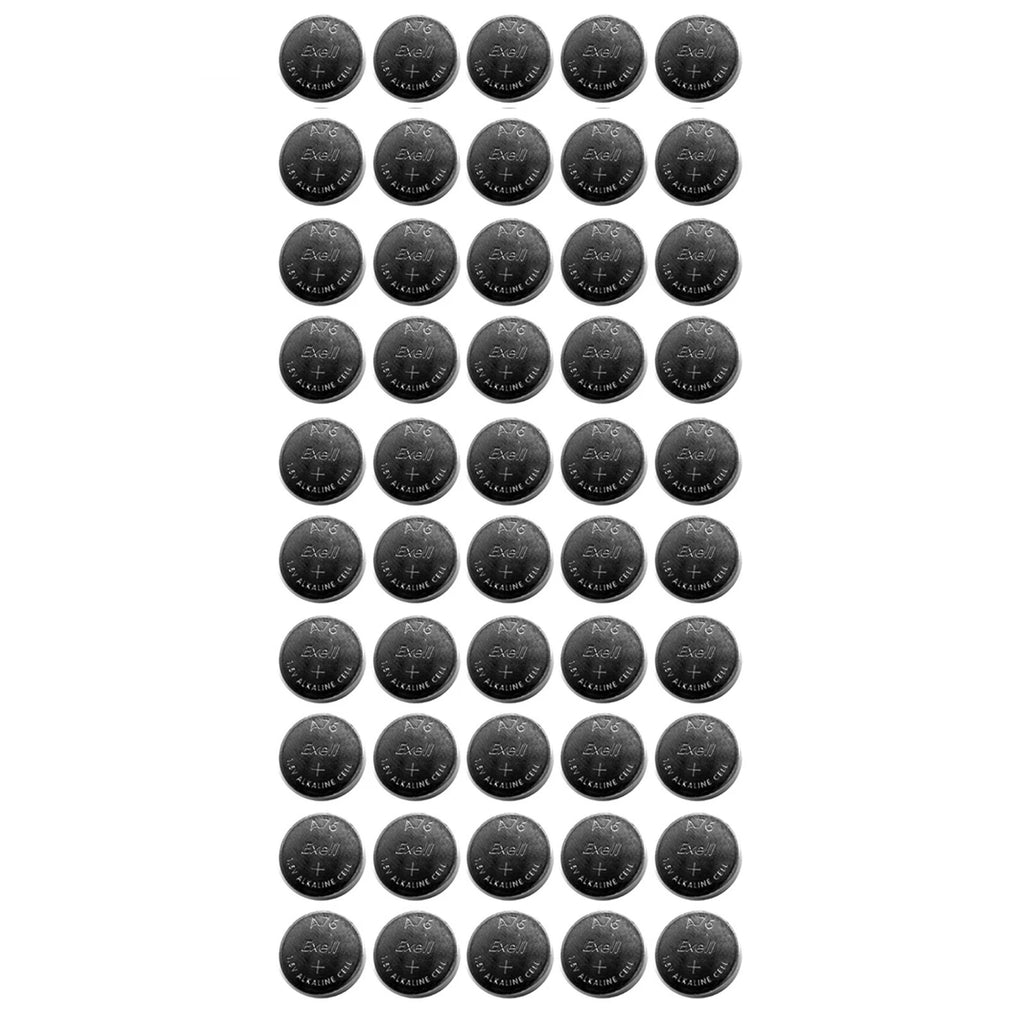 50x Exell A76 1.5V LR44 Alkaline Watch Battery AG13