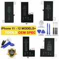 New OEM SPEC Replacement Internal Battery For iPhone 11 12 Pro Max Tool Adhesive