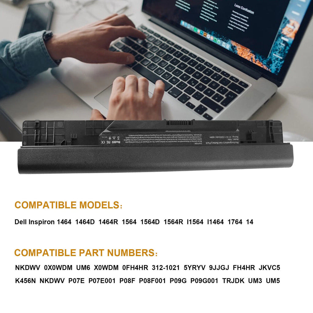 58Wh Laptop Battery For Dell Inspiron 1464 1564 1764 312-1021 FH4HR NKDWV JKVC5