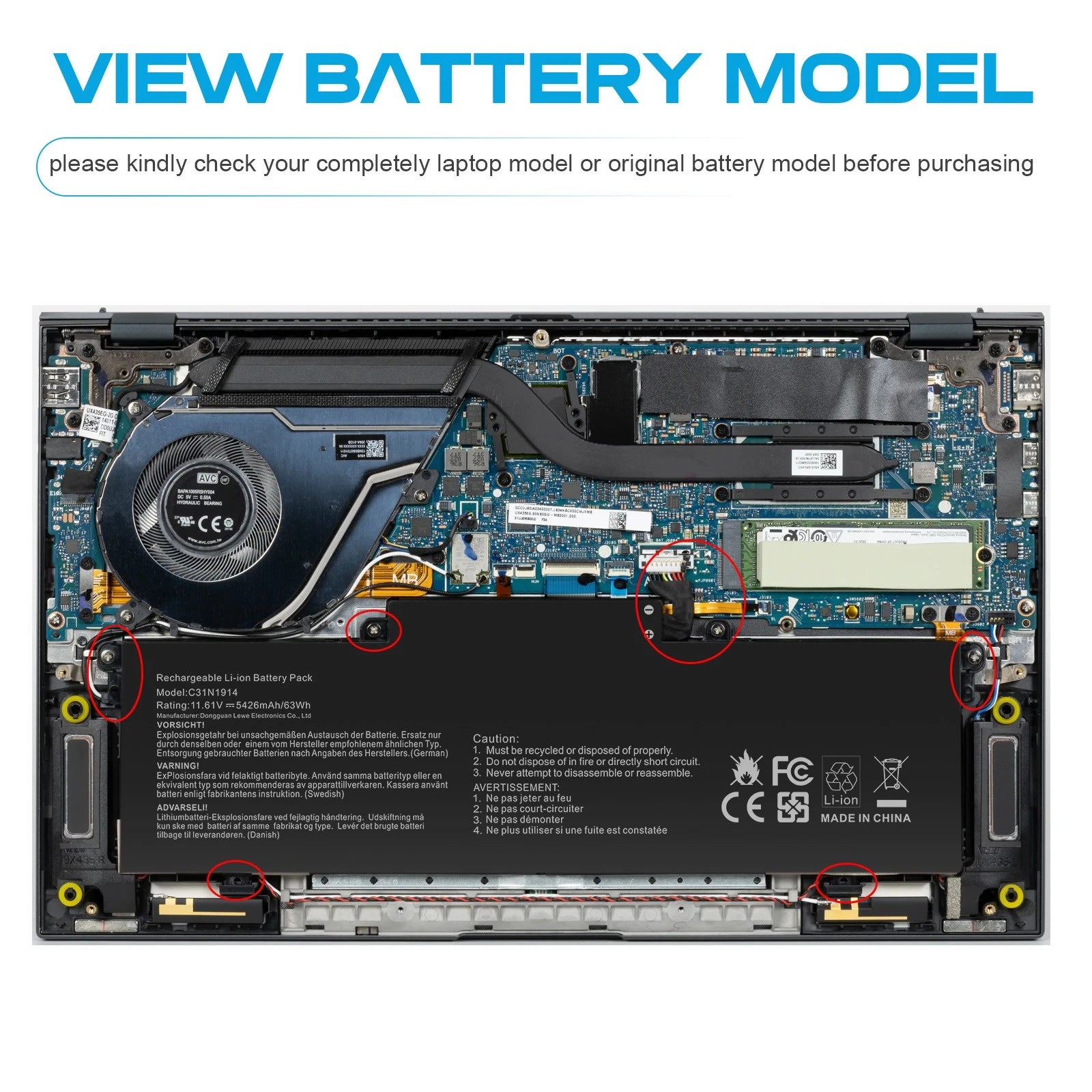 ?C31N1914 Battery for Asus ZenBook 14 UX435EA UM425QA UX425UG UX435EG UX425UG