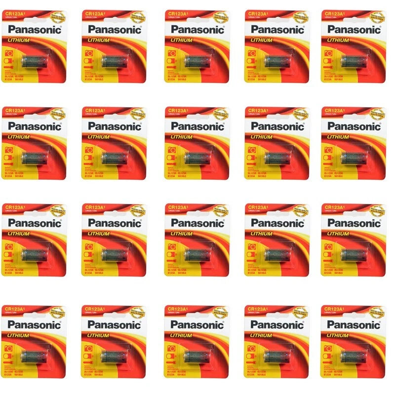20 Pcs Panasonic CR123a CR 123 3V Lithium Photo Batteries Replaces EL123 K123A