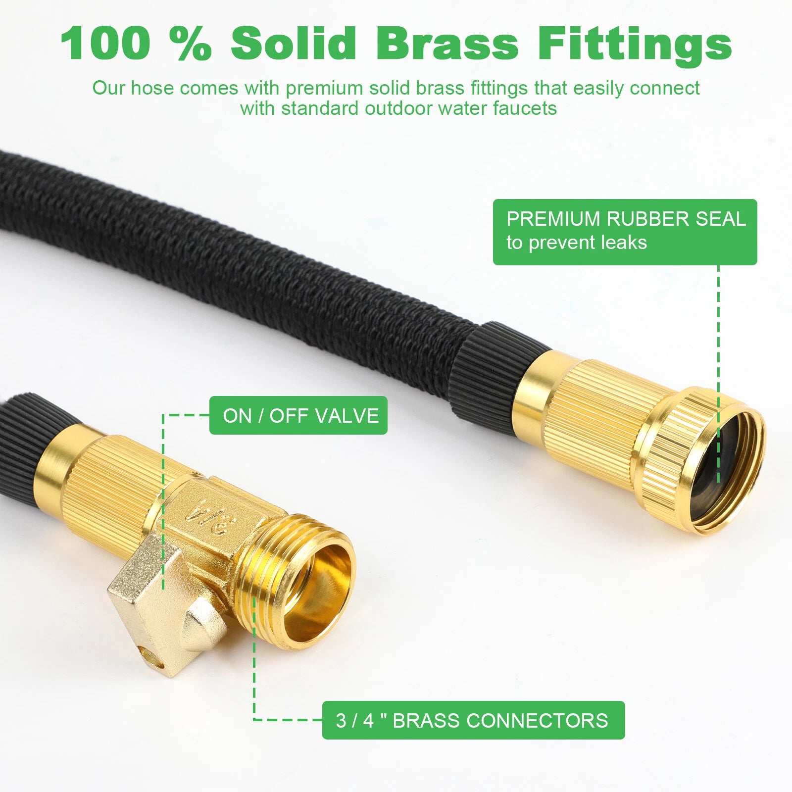 100FT Flexible Expandable Garden Water Hose Pipe Car Wash With Spray Nozzle Gun