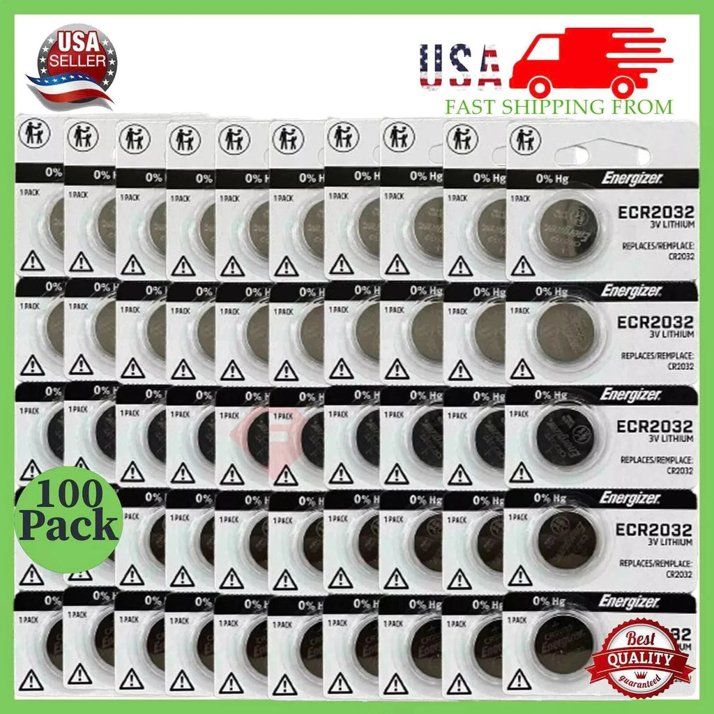 Original Energizer CR2032 CR 2032 3V LITHIUM COIN BATTERY DL2032 (100 Batteries)