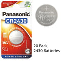 20 Pcs Panasonic CR2430 2430 3v Lithium Coin Cell Battery