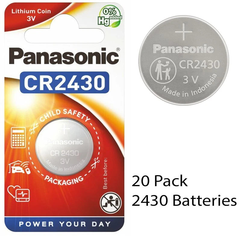 20 Pcs Panasonic CR2430 2430 3v Lithium Coin Cell Battery