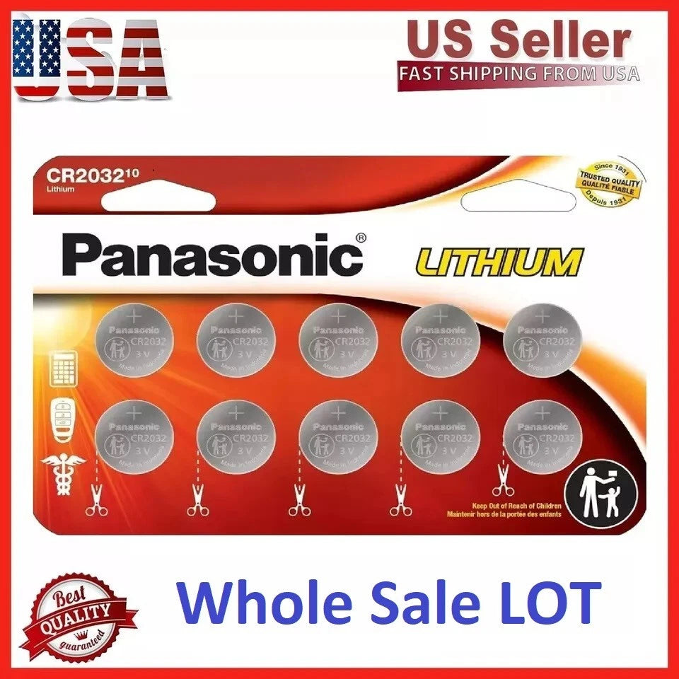 LOT 10-100 Panasonic LITHIUM BATTERY 3V CR2032 2032 BR2032 DL2032 Button Cell