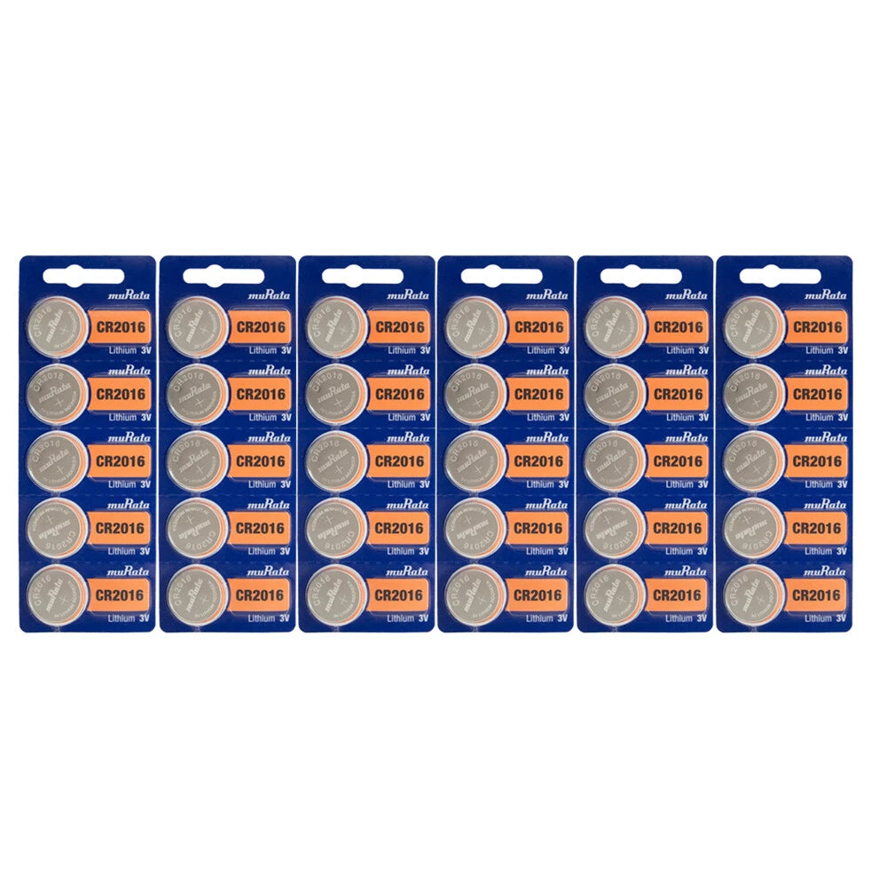 [ Pack of 30 ] MURATA Cr2016 3v Lithium Coin Cell Battery Dl2016 Ecr2016 CR 2016