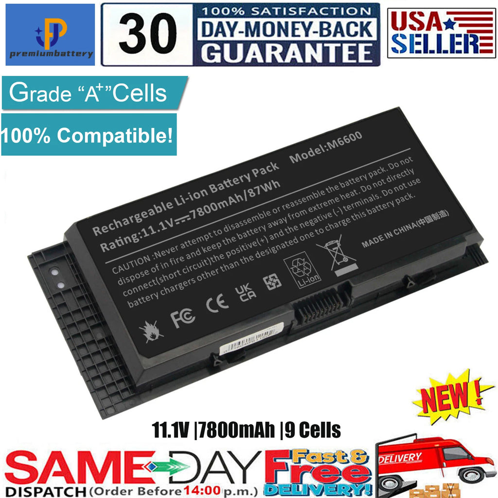 87Wh Battery FV993 for Dell Precision M6600 M4800 M4600 M6800 FJJ4W 312-1176