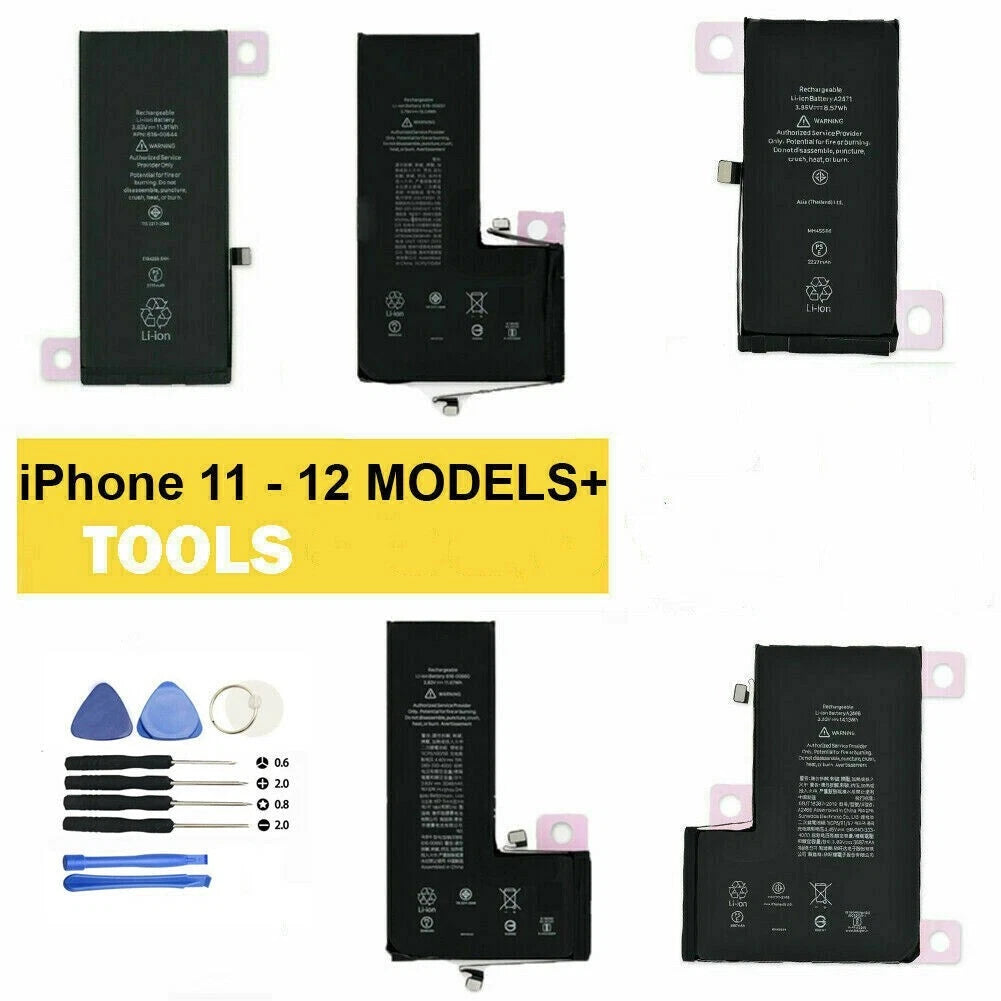 New Replacement Internal Battery For iPhone 11 12 13 Mini Pro Max +Tool Adhesive