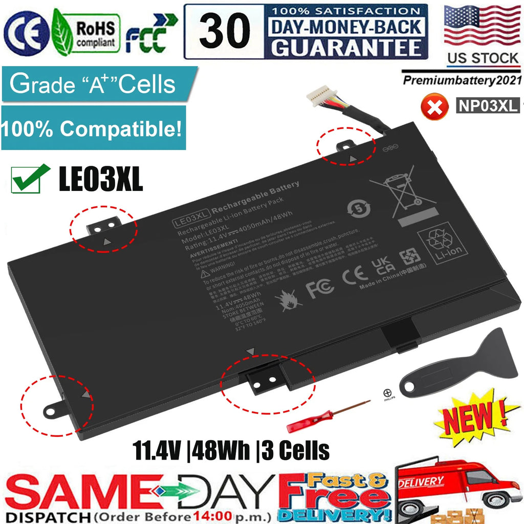 LE03XL Laptop Battery for HP Envy x360 M6-W m6-w103dx PAVILION X360 796356-005