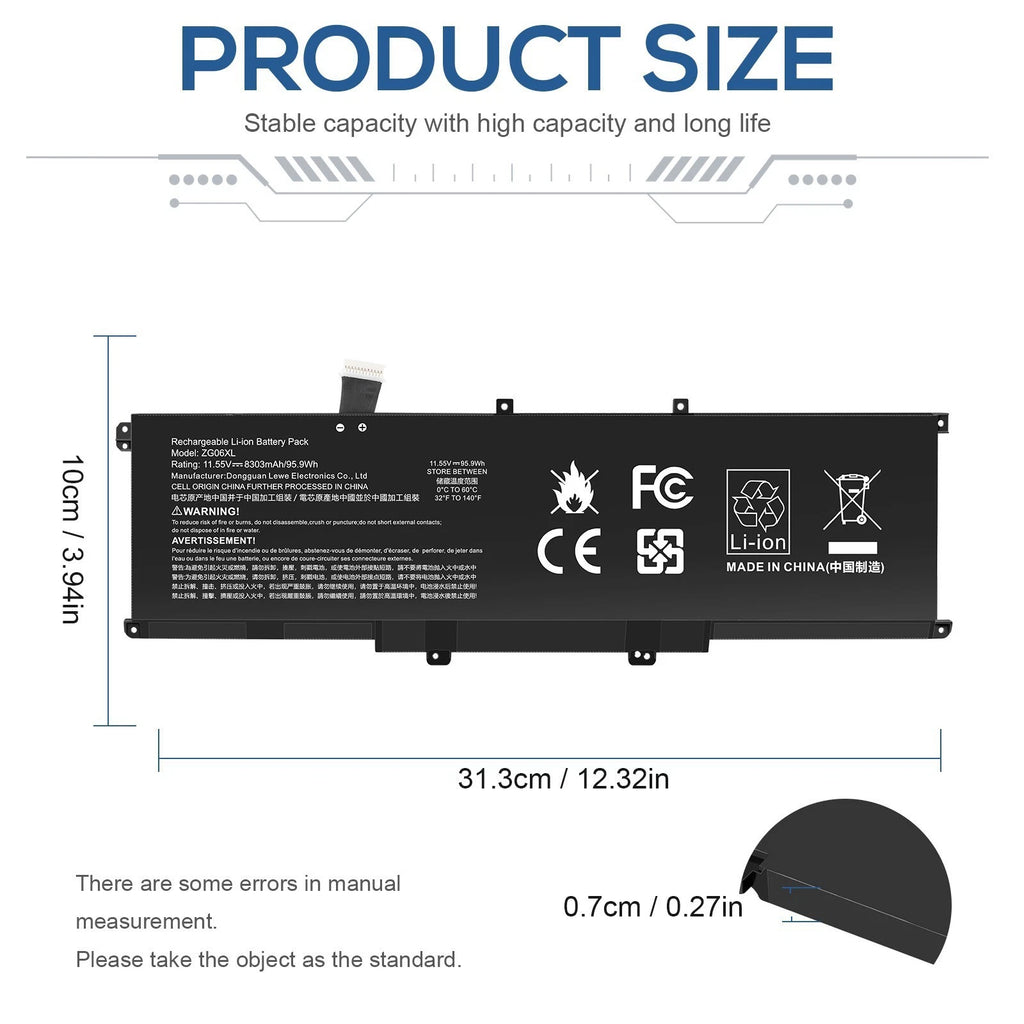 ?Replace ZG06XL Battery For HP EliteBook 1050 G1 ZBook Studio X360 G5 HSTNN-IB8H