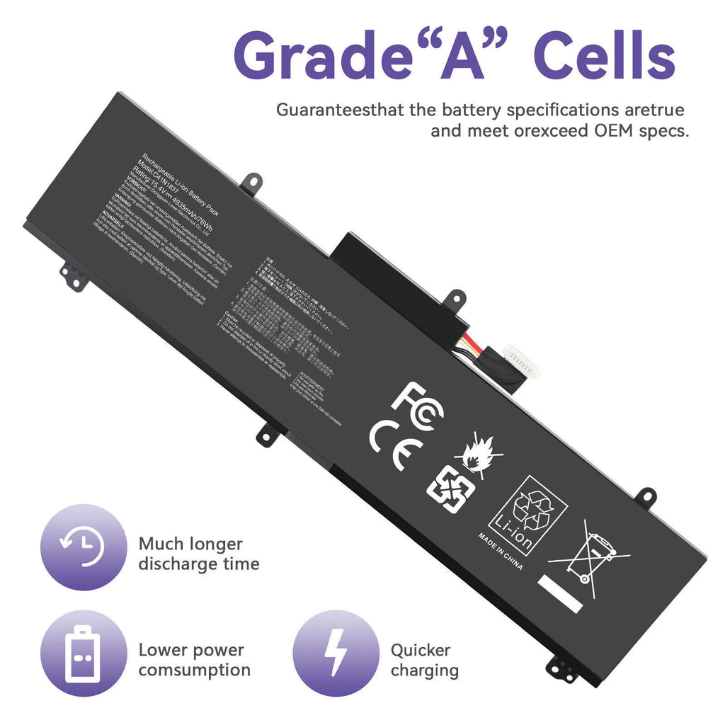 76Wh C41N1837 Battery for ASUS Rog Zephyrus GA502 GA502D GU502 GX502 GU532 GX532