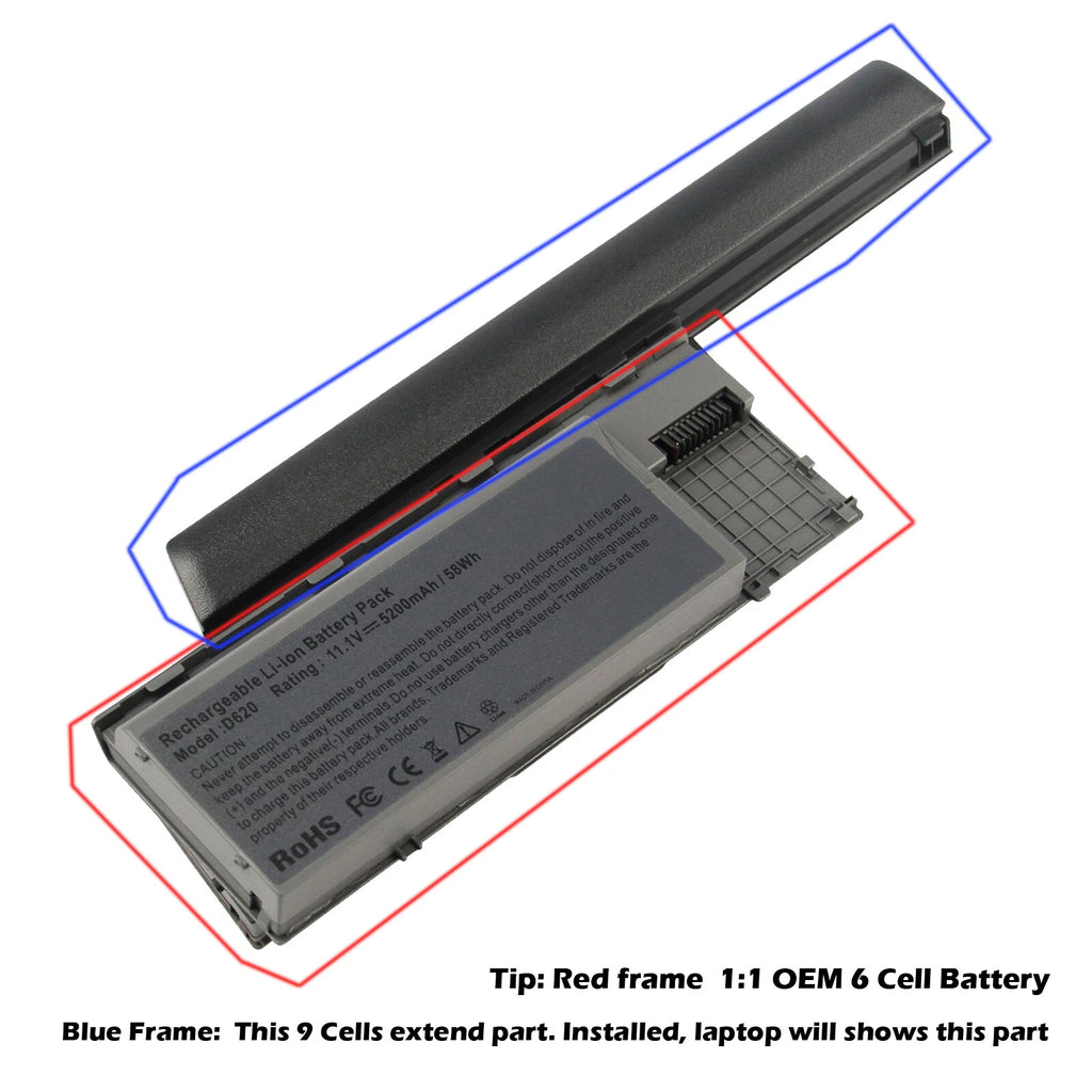 9 Cells Battery for Dell Latitude D620 D630 D631 D640 Precision M2300 312-0383