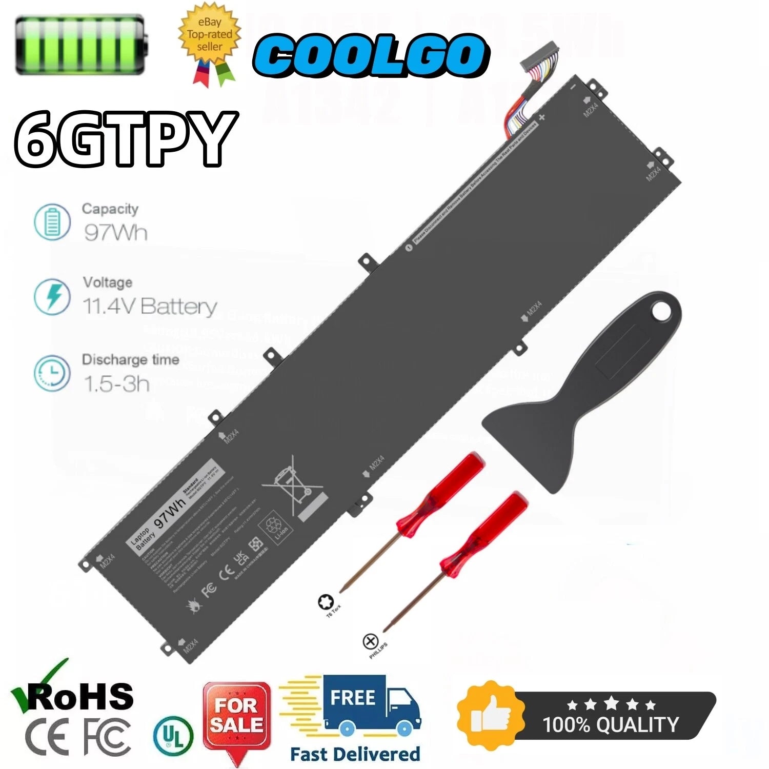LOT 30x 6GTPY 97Wh Battery For Dell Precision M5510 M5520 XPS 15 9550 9560 9570