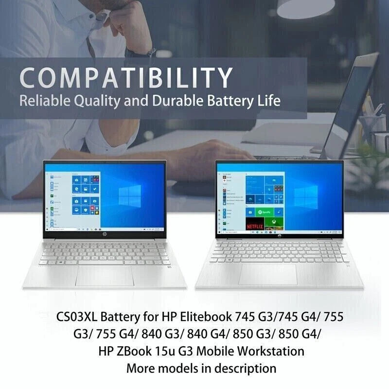 ?CS03XL Battery/Charger For HP Elitebook 745 755 840 848 850 G3 G4 HSTNN-UB6S