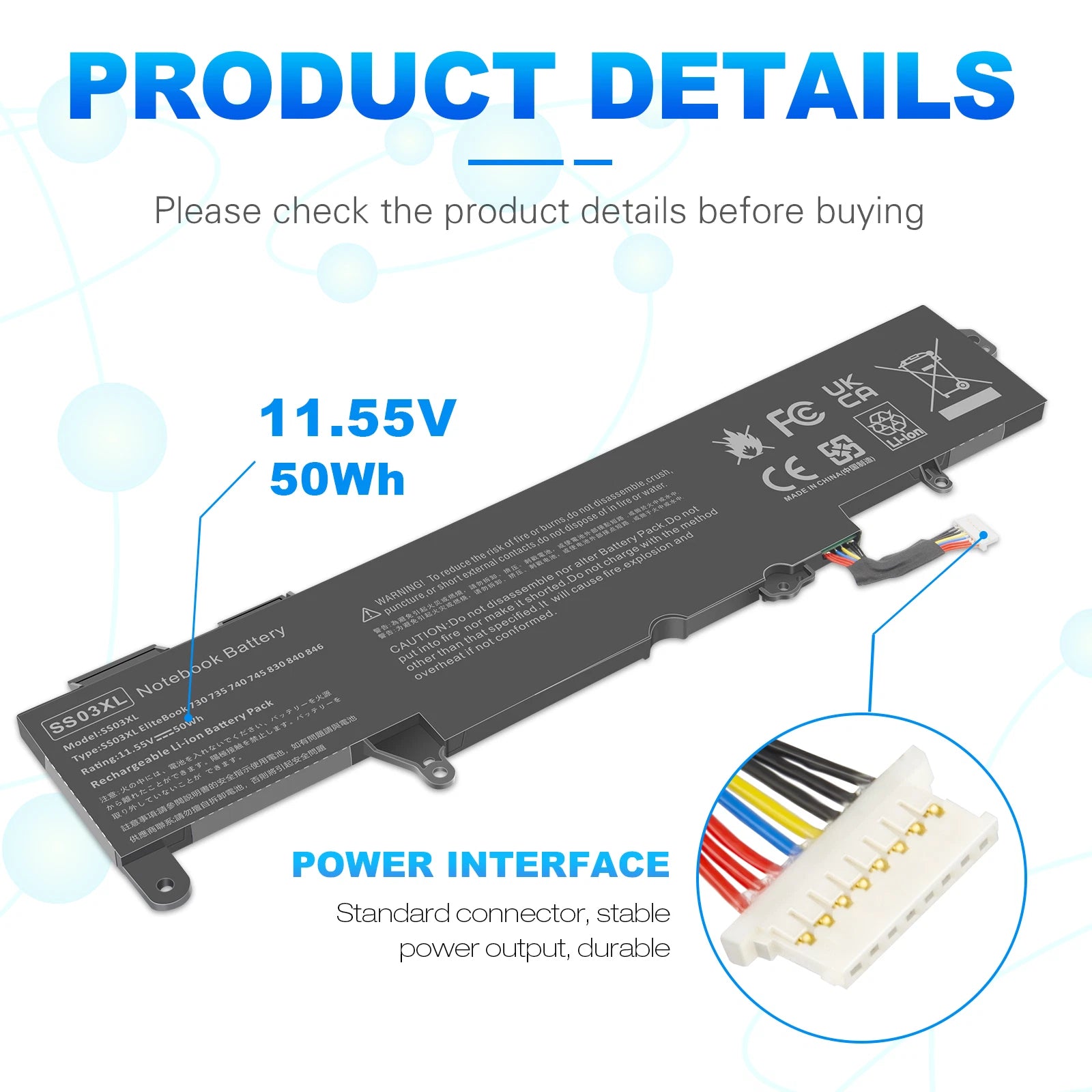 LOT SS03XL Battery For EliteBook 830 G5 840 G5, 735 G5 755 G5 Series HSTNN-IB8C