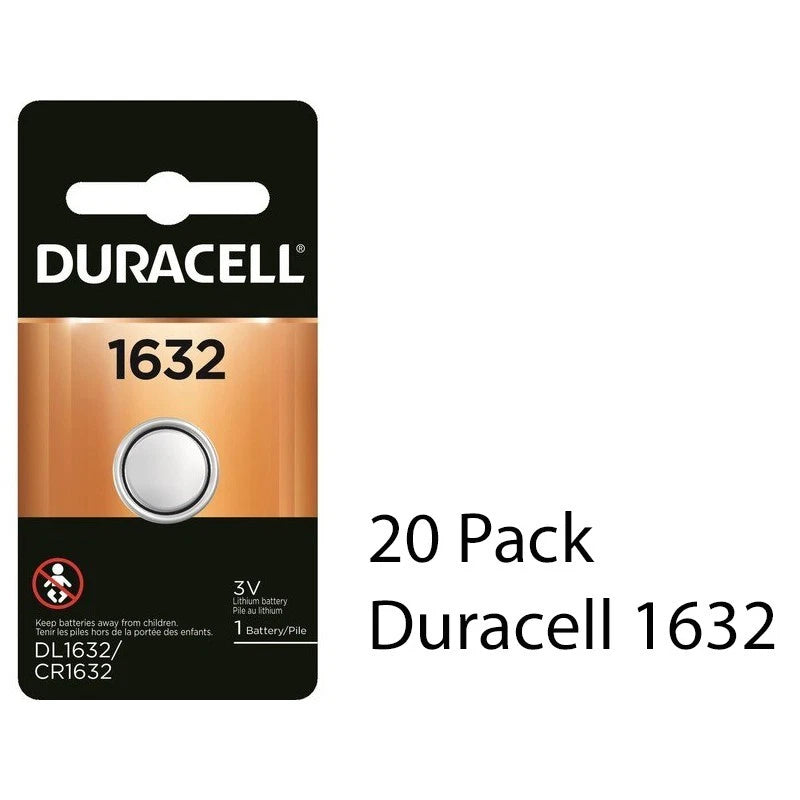 20 Pcs Duracell 1632 DL1632 CR 1632 3V Lithium Coin Battery