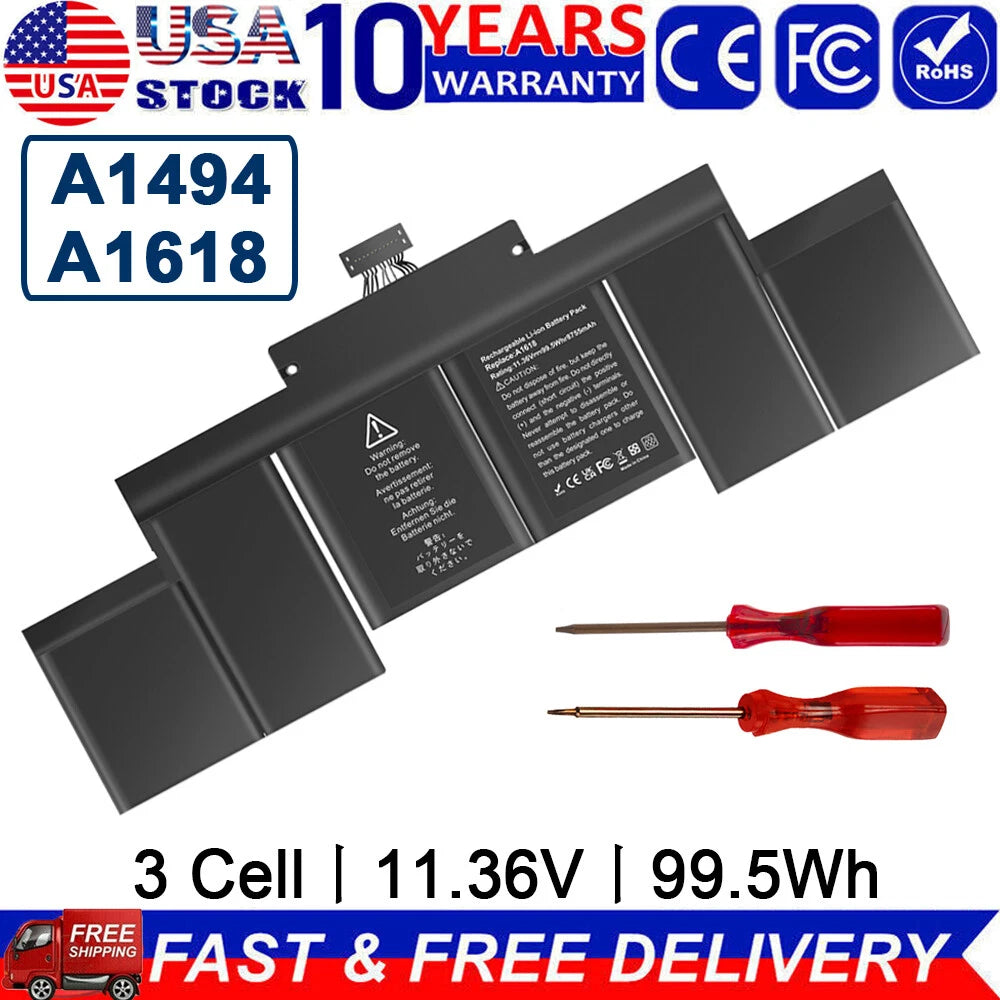 A1618 Battery for Apple MacBook Pro 15" Retina A1398 Mid 2015 99.5Wh / Charger