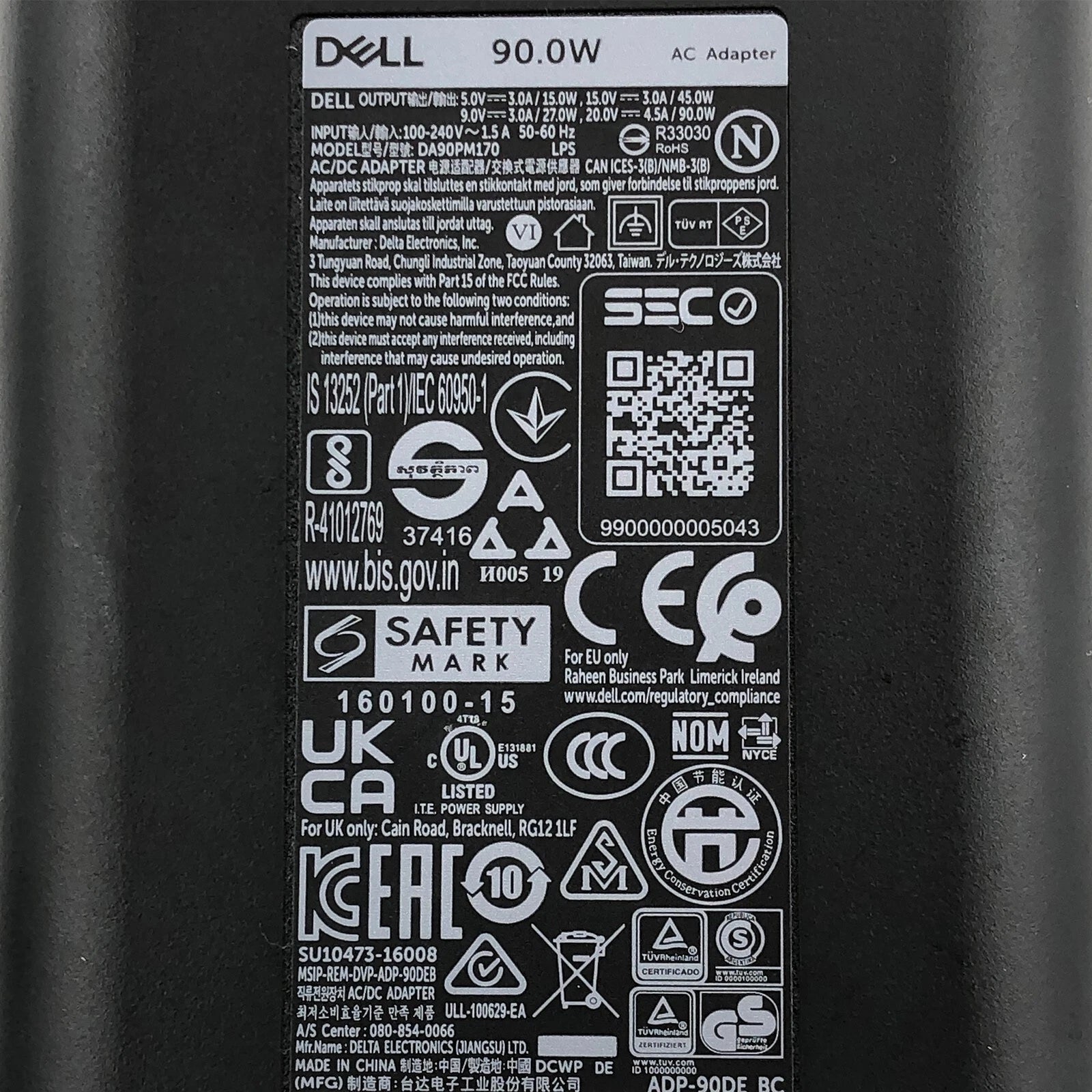 Brand NEW Genuine Dell DA90PM170 AC Adapter Laptop Charger 20V 4.5A 90W Type C