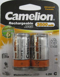 2 Camelion C Rechargeable Battery Ni-MH 3500mAh