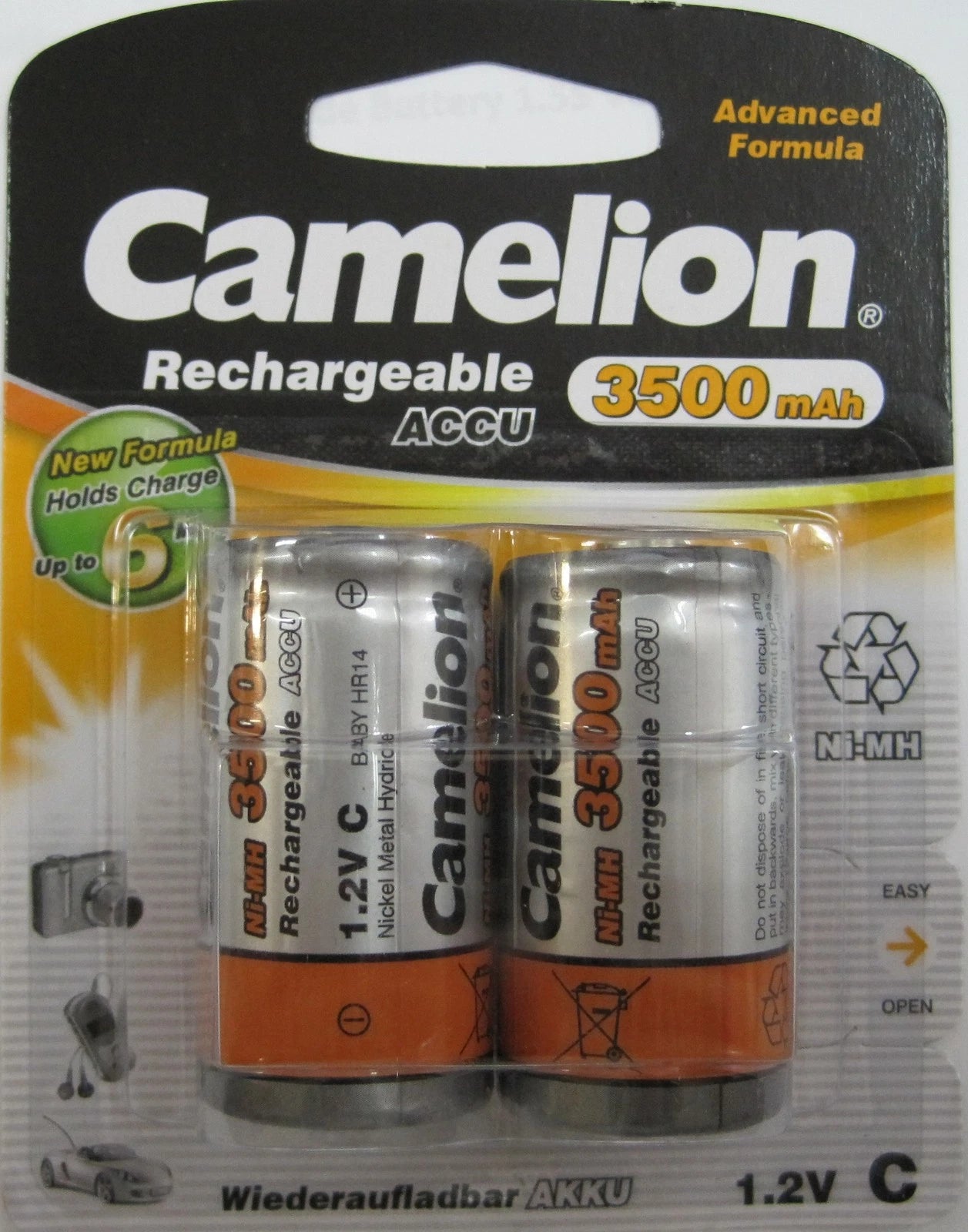 2 Camelion C Rechargeable Battery Ni-MH 3500mAh