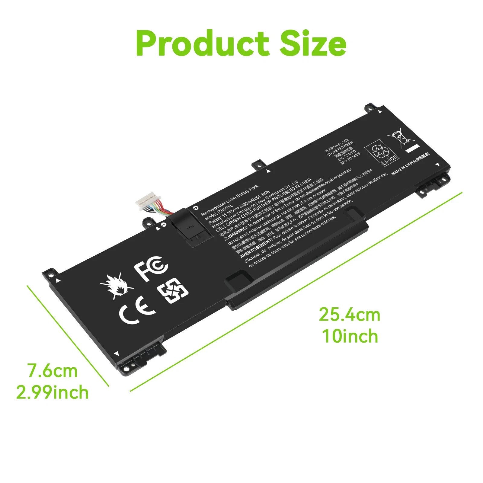 2 Size RH03XL Battery for HP ProBook 430 440 450 630 640 650 G8 /440 445 455 G10