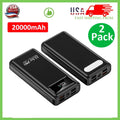 2 x Power Bank 20000mAh Charging Portable External Battery Backup for iPhone