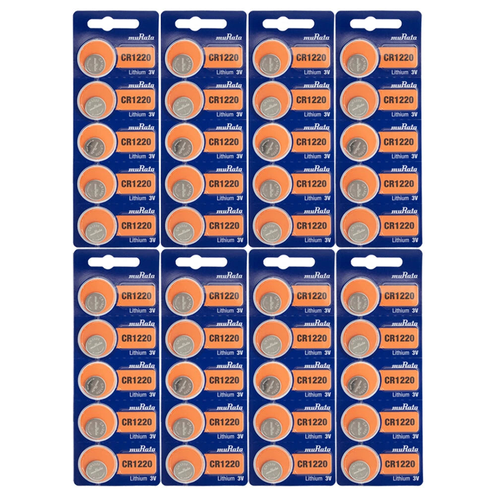 Murata 40x CR1220 BR1220 CR 1220 - 3V Lithium Button Cell Battery Batteries