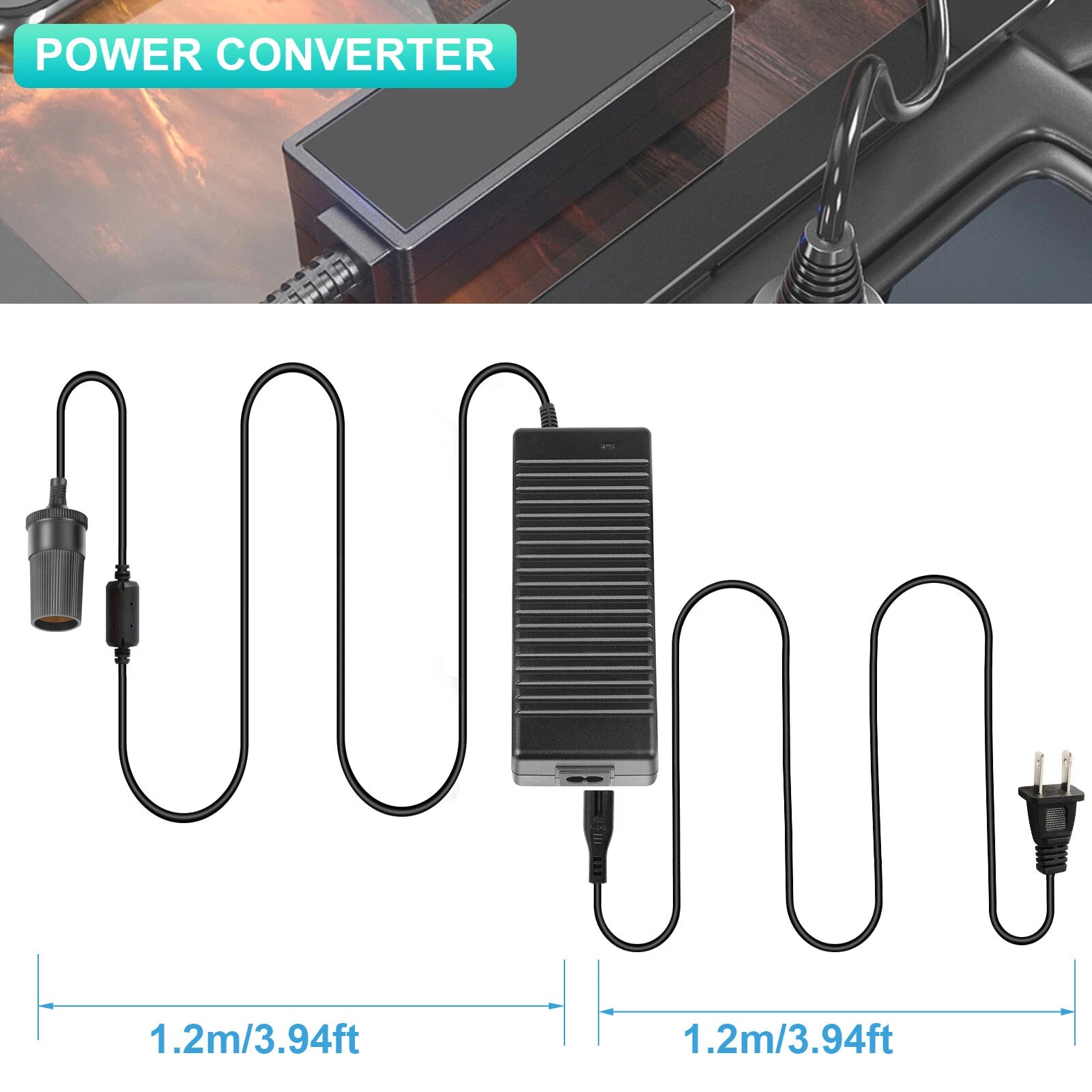 110V AC to 12V Car Cigarette Lighter DC 10A 120W Power Adapter Converter Charger