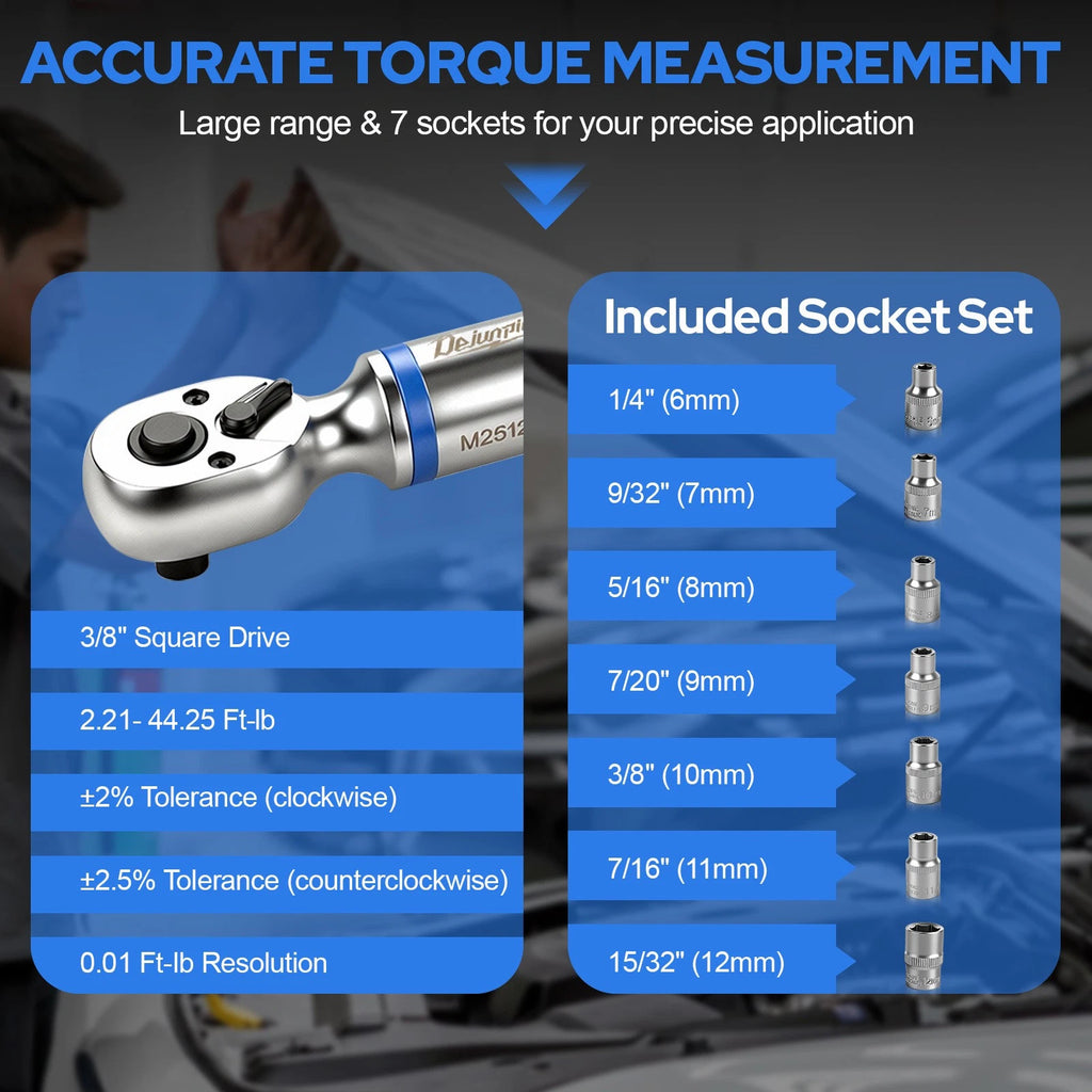?Digital Torque Wrench Adjustable Torque Wrench 3/8" Drive 3-60NM High Accuracy