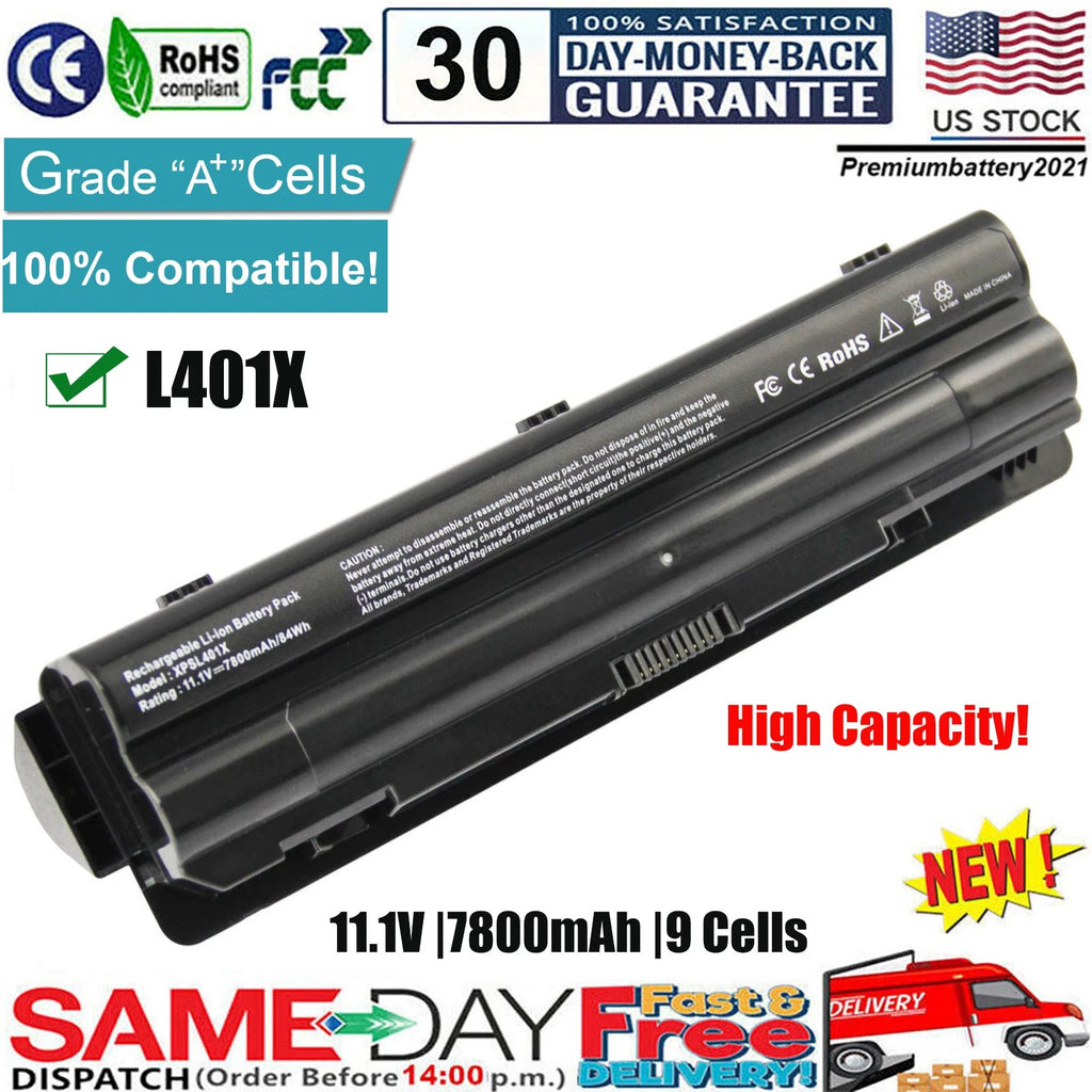 9 Cells Battery for Dell XPS 14 L401X 15 L501X L502X 17 L701X L702X P09E P11F001