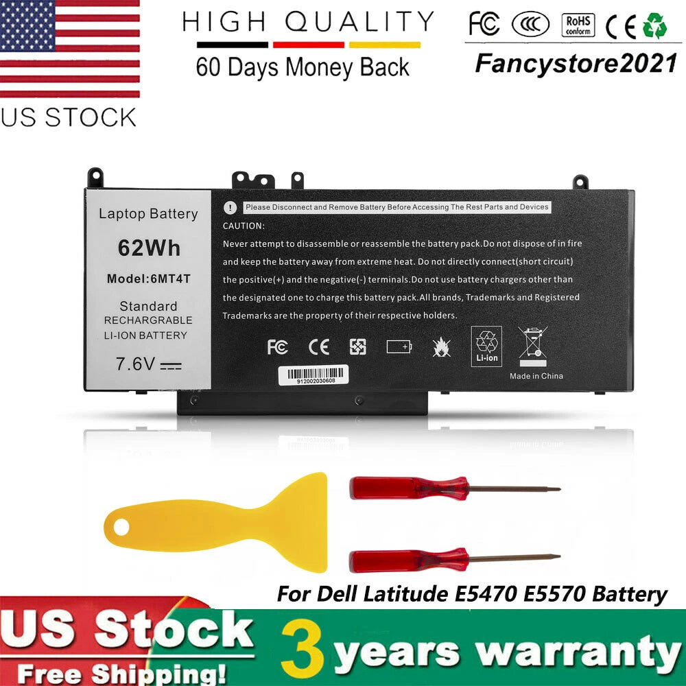 6MT4T Battery for Dell Latitude E5450 E5470 62Wh Battery 451-BBUQ JCDHY 0JCDHY