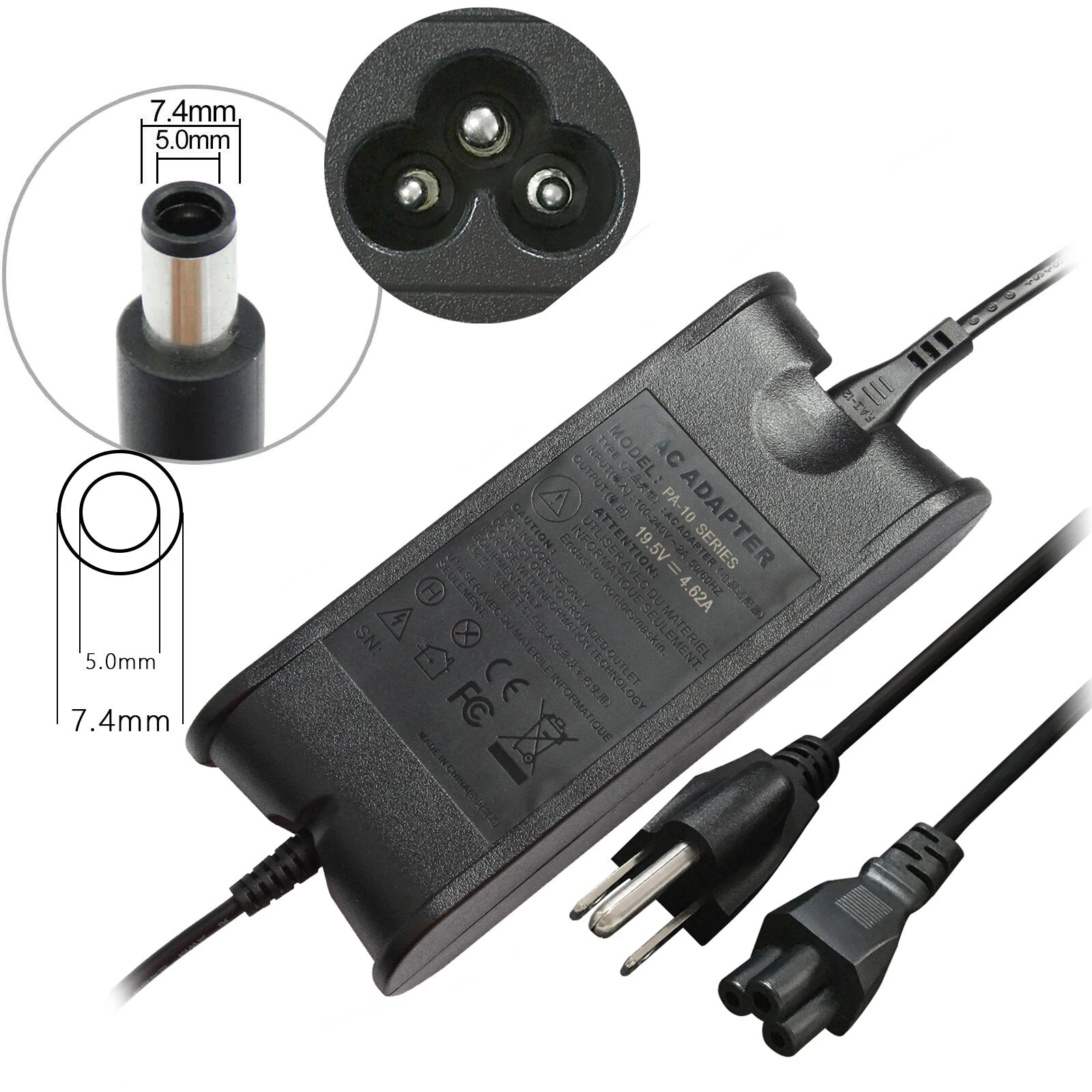 65W / 90W For Dell Latitude 14 series Power Cord Supply Adapter AC Charger US