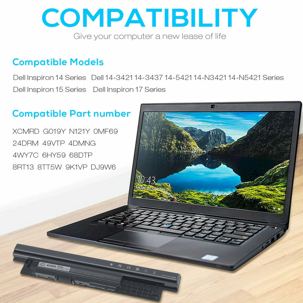 40Wh XCMRD Battery For Dell Inspiron 14 14R 15 15R 17 17R Series 3421 3440 3540