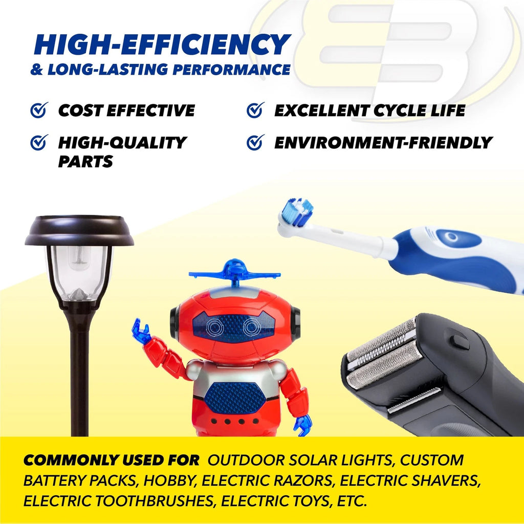 2x Exell 2/3AA NiMH 700mAh 1.2V Button top Rechargeable Battery