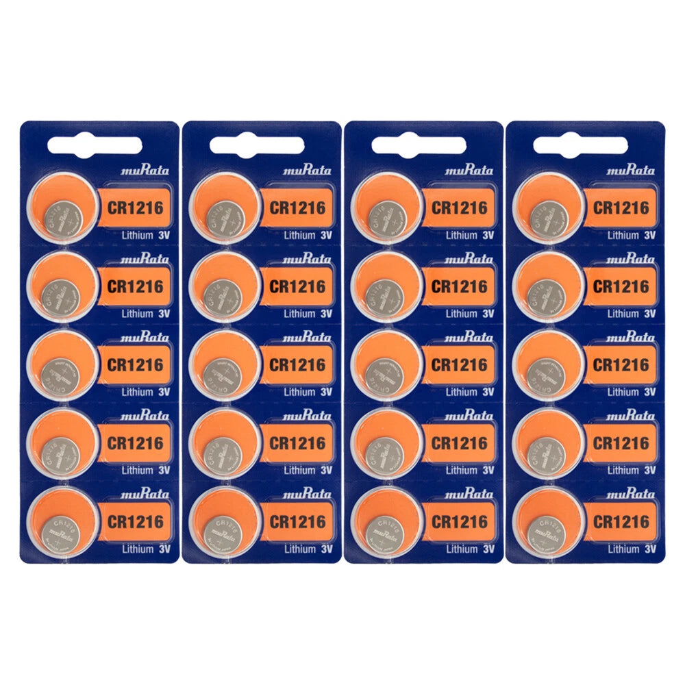 Murata CR1216 CR 1216 DL1216 Lithium 3V Coin Cell Battery NEW pack 20