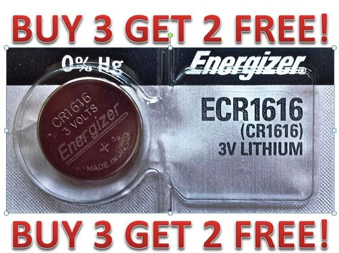 Energizer ECR1616 CR 1616 Lithium 3V Battery Braned New BUY 3 GET 2 FREE!!