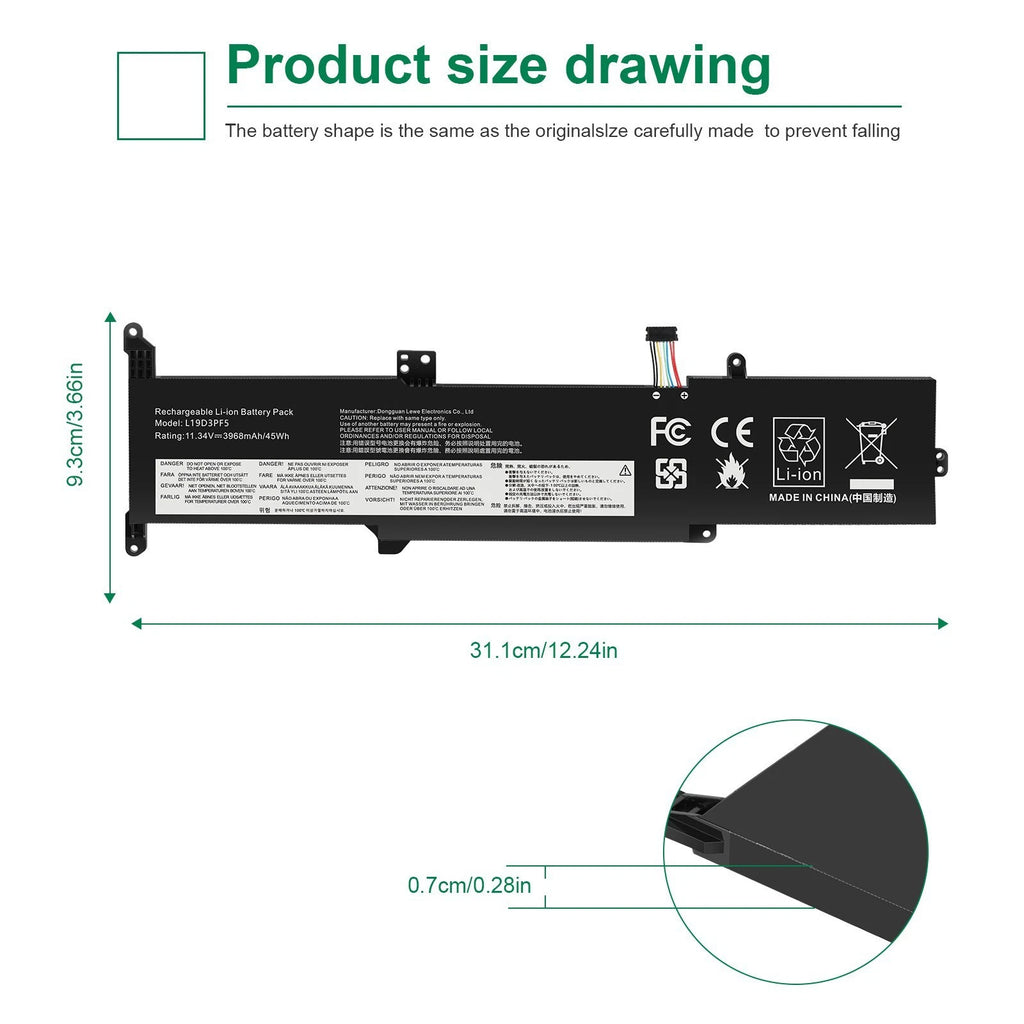 L19C3PF7 L19D3PF5 battery for Lenovo IdeaPad 3-14ADA05 3-14ARE05 3-14IIL05 45Wh