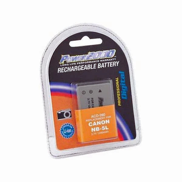 Power2000 NB-5L Battery for Canon S100 SX200 SX210 SX230 SD790 SD970 SD980 SD990