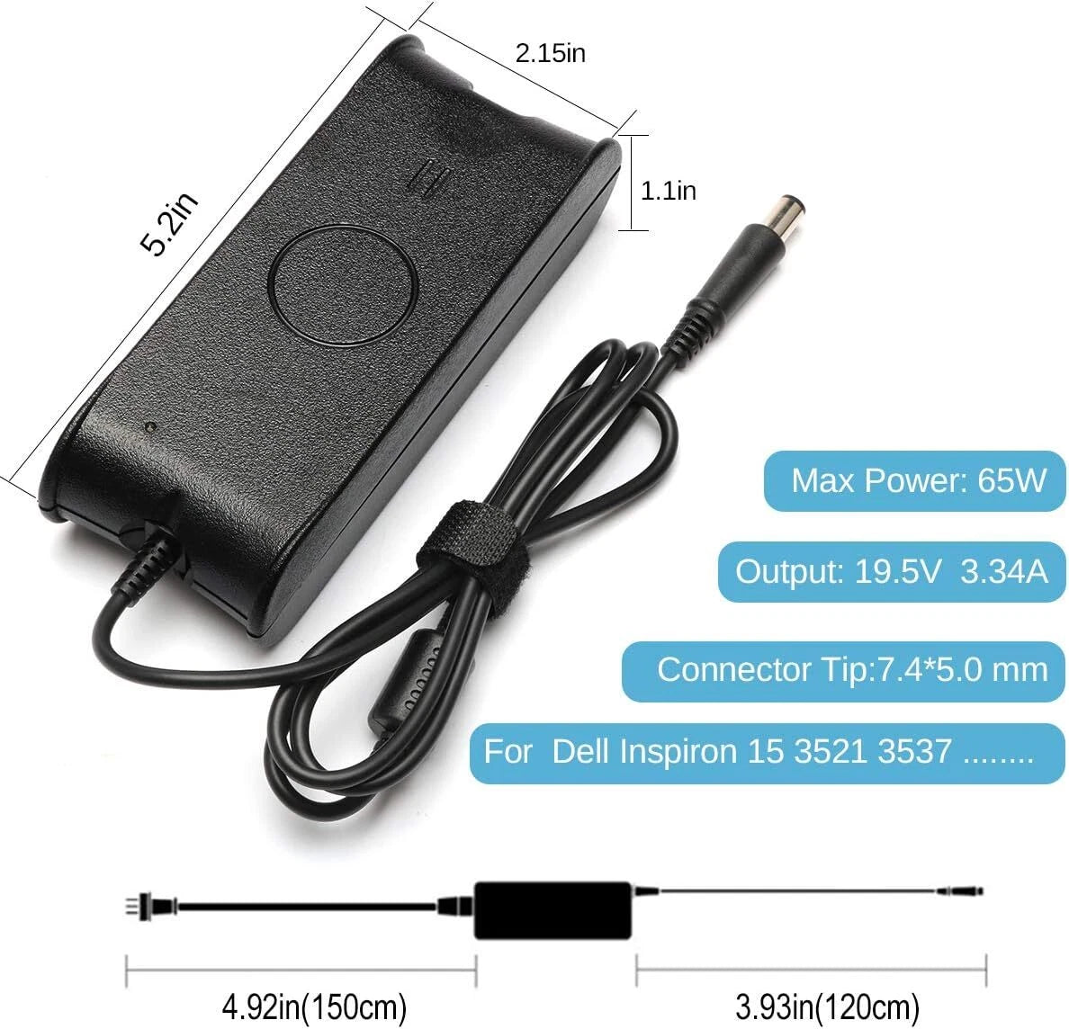 Charger For Dell Latitude D600 D610 D620 D630 E4300 E6400 E6410 E6500 AC Adapter