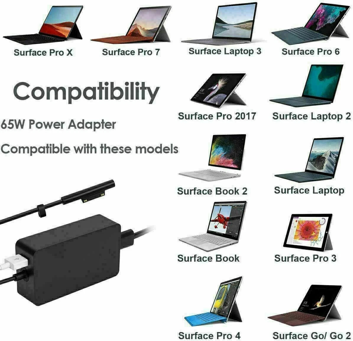 AC Adapter For Microsoft Surface Pro 1 2 3 4 5 6 7 8 Book Laptop Power Charger