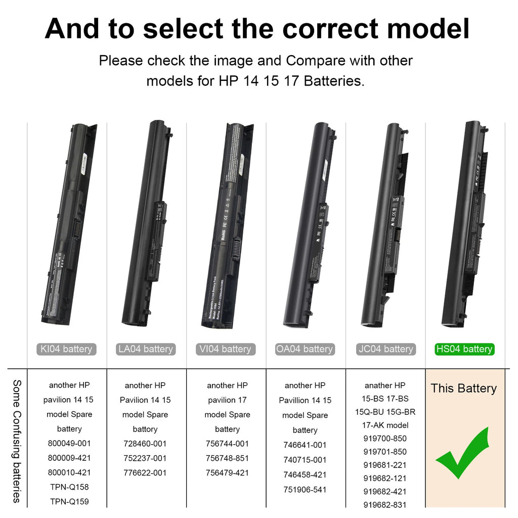 HS04 HS03 Battery For HP 807956-001 807957-001 807612-421 HSTNN-LB6U 41Wh 14.8V