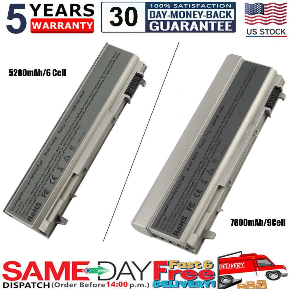 E6400 E6500 Battery for Dell Latitude E6410 E6510 PT434 MP303 4M529 W1193 9Cell