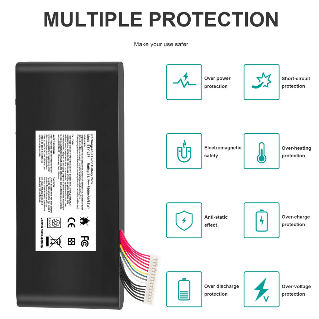 BTY-L77 Battery For MSI BTY-L77 MS-1781 MS-1782 MS-1783 MS-1785 GT72 2QD 2PE 2QE