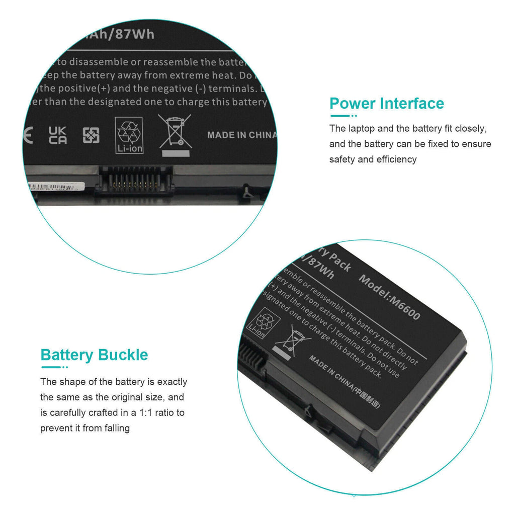 9 Cells M6600 FV993 Battery for Dell Precision M4600 M4700 M4800 M6700 M6800 NEW