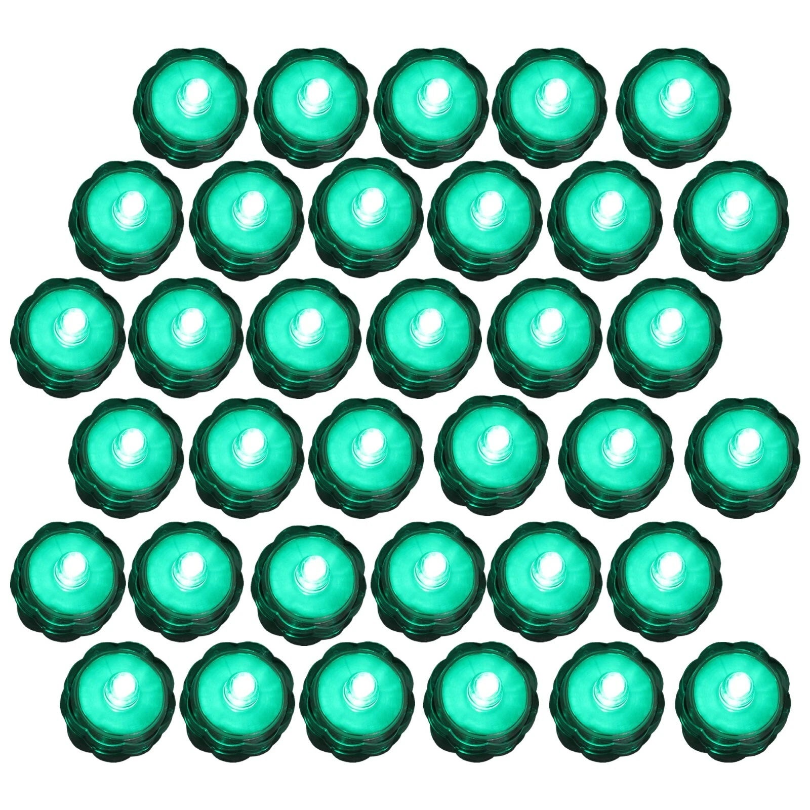 36 Pcs Turquoise Submersible Waterproof Underwater Battery LED Tea Light Wedding
