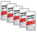 Energizer 357/303 Silver Oxide Coin Cell Batteries SR44SW 5 Pack USA SELLER