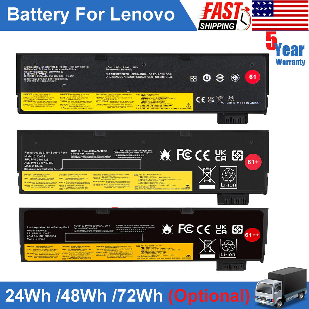 61++ Battery For Lenovo Thinkpad T470 T480 T570 T580 A475 A485 01AV427 01AV423