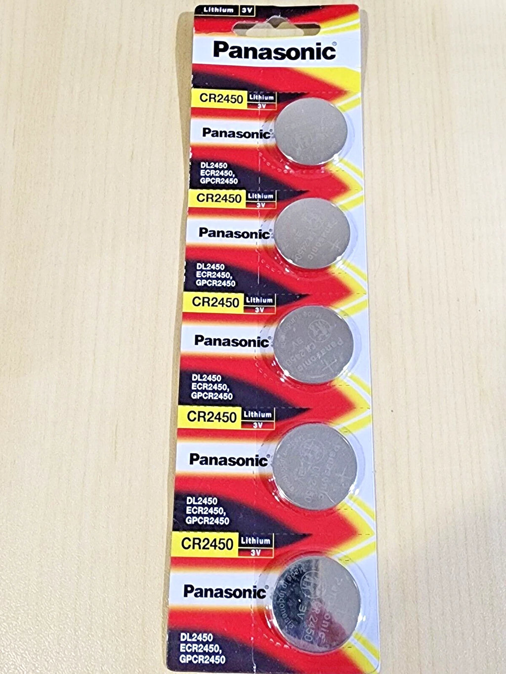 5 pc Carded CR2450 Battery 3V Lithium Coin Cell DL2450 Expire 12/2033