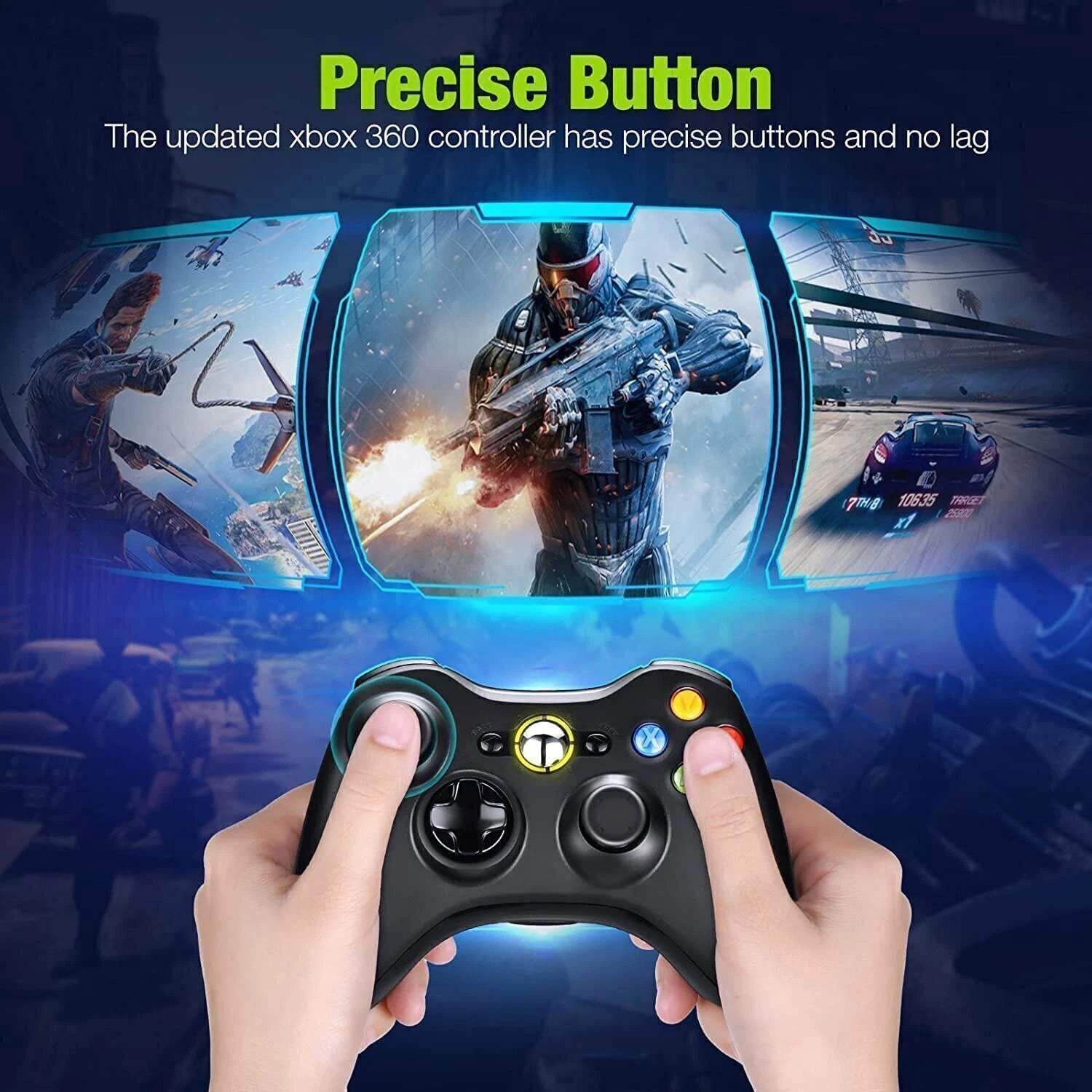 Microsoft Xbox Wireless Controller For Xbox 360 & X360 Slim & Windows 10/11 PC